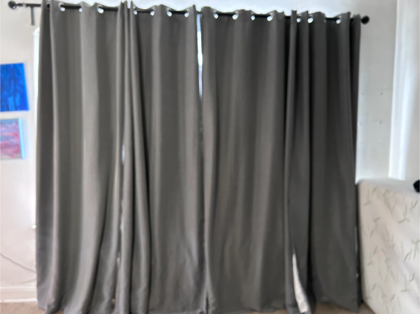 Grey Grommet Curtains (Set of 4)