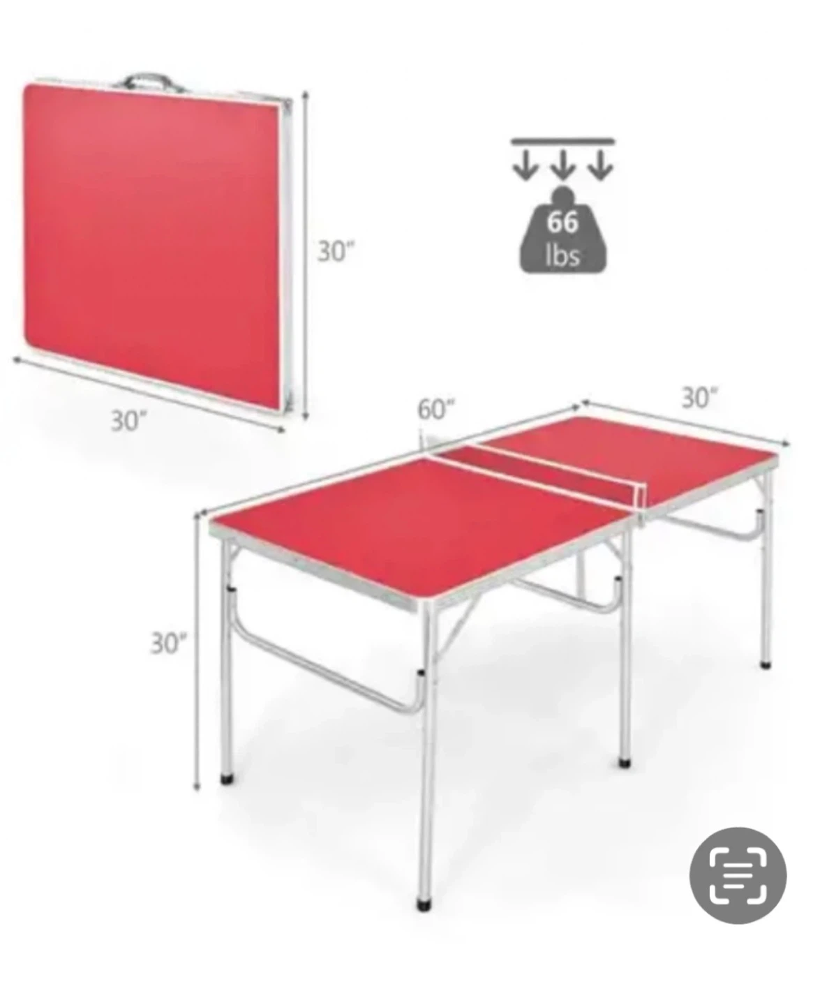 Red Folding Ping Pong Table