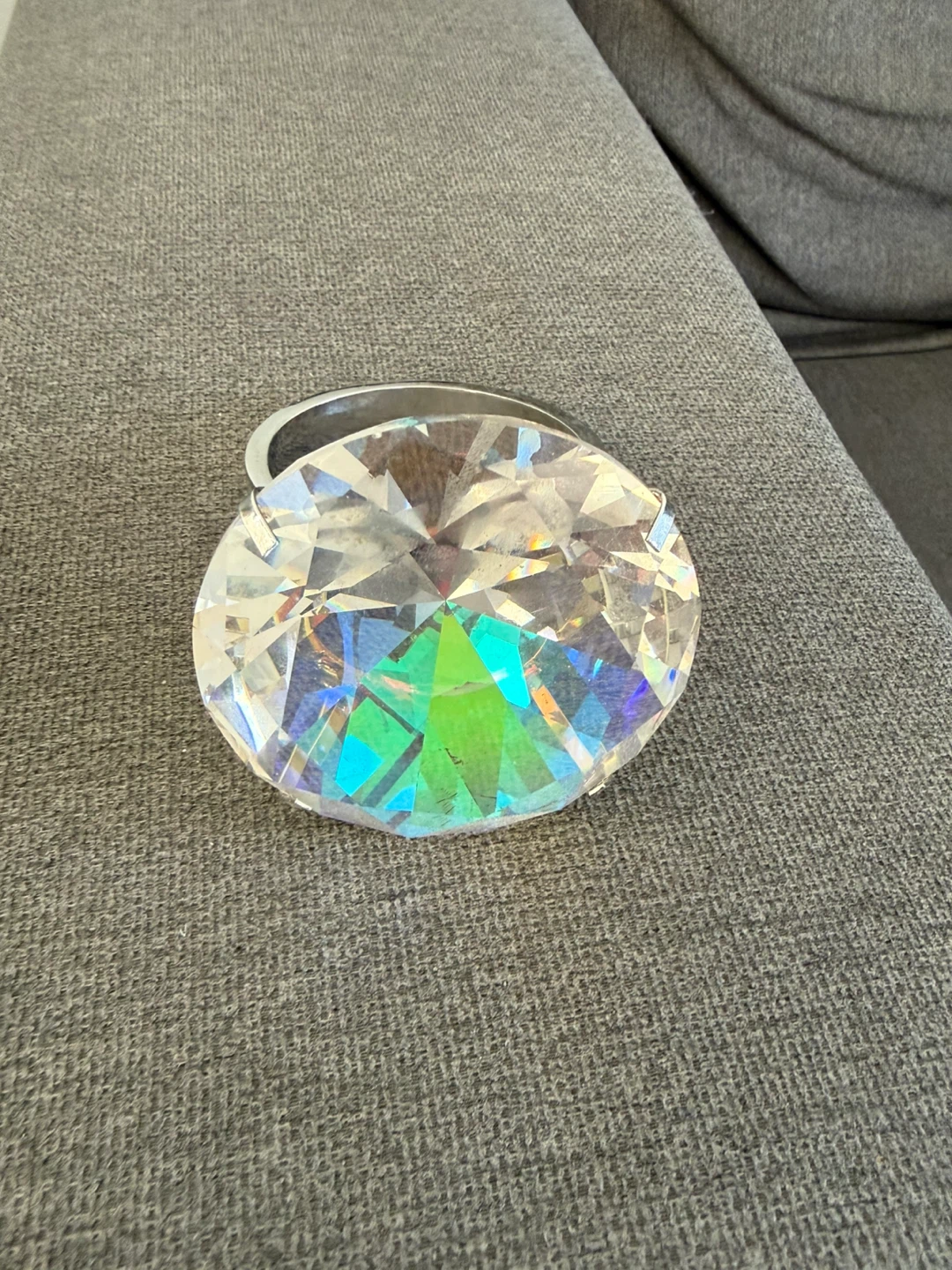 Crystal Paperweight with Silver Ring - photo 2