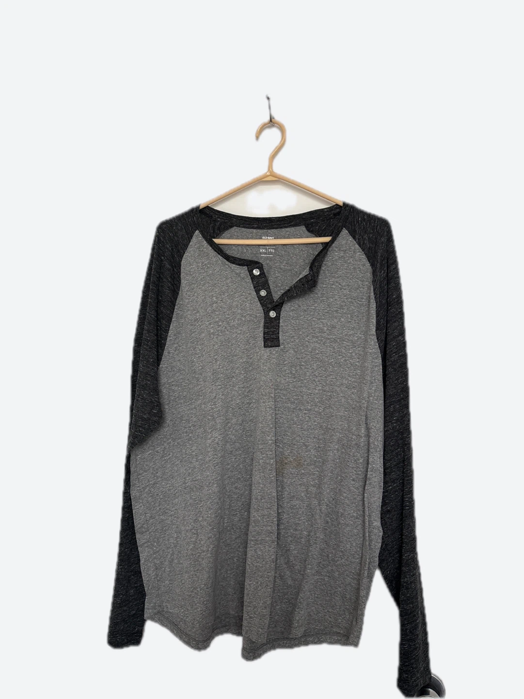 Old Navy Men's XXL Raglan Henley Long Sleeve Shirt