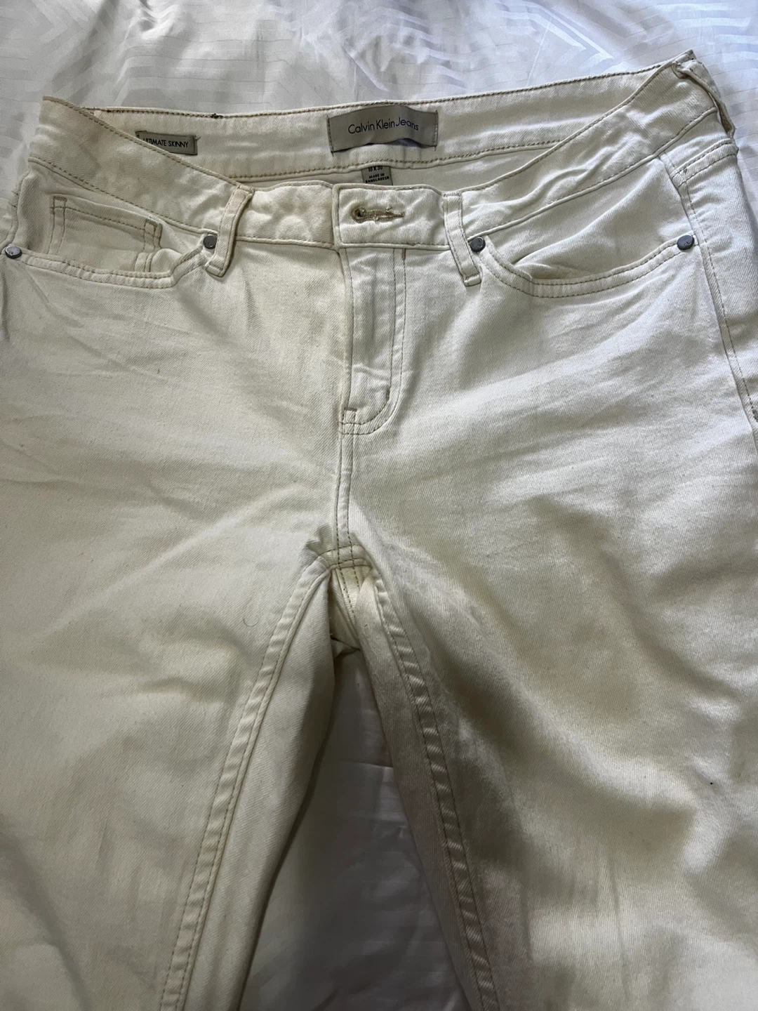 Calvin Klein Jeans Ultimate Skinny Cream Pants Women's Size 10