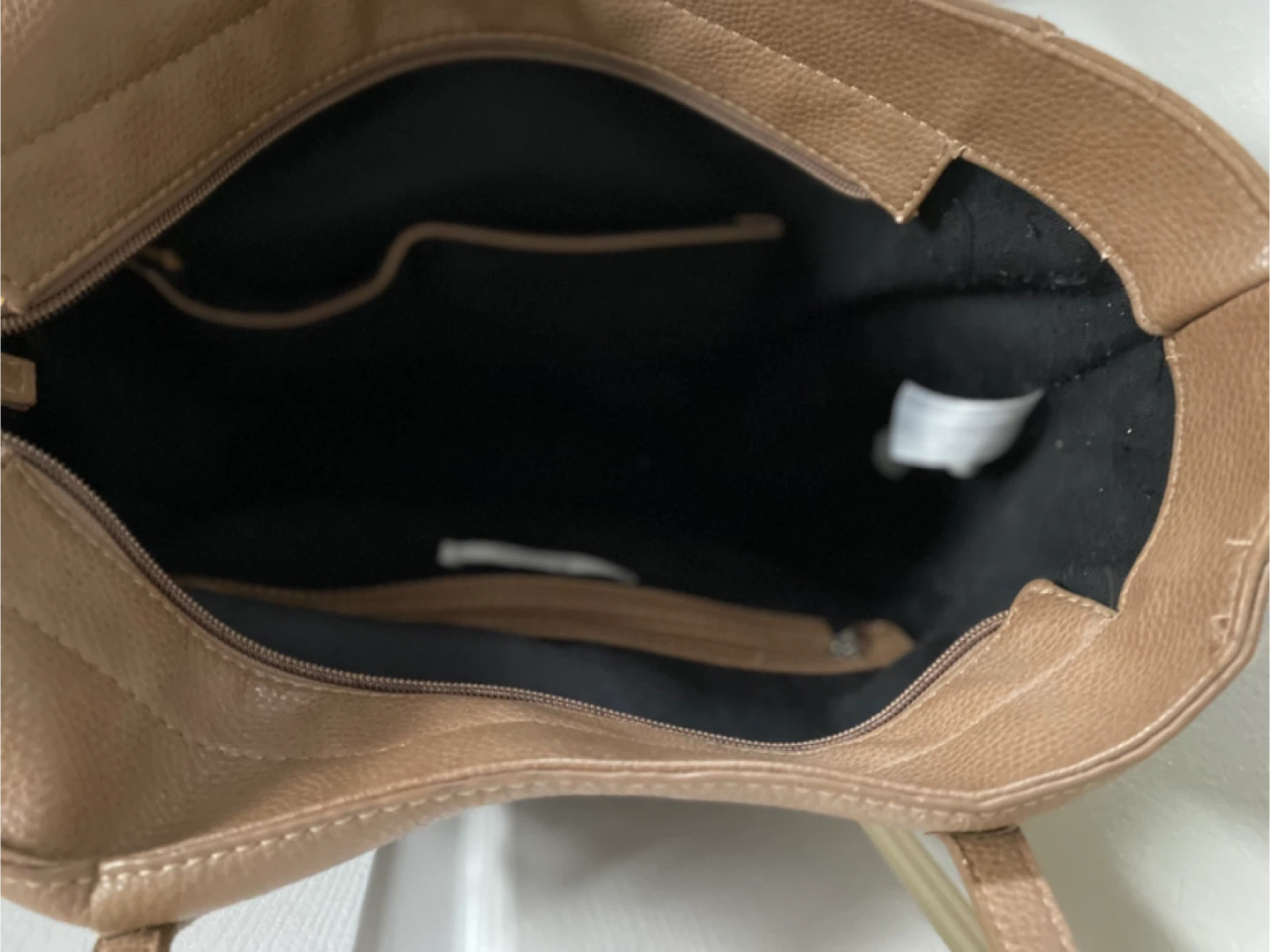 Brown Faux Leather Tote Bag - A Sung - photo 3