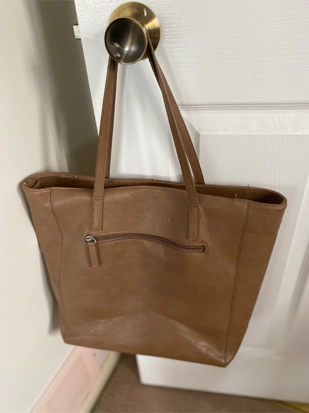 Brown Faux Leather Tote Bag - A Sung - photo 2