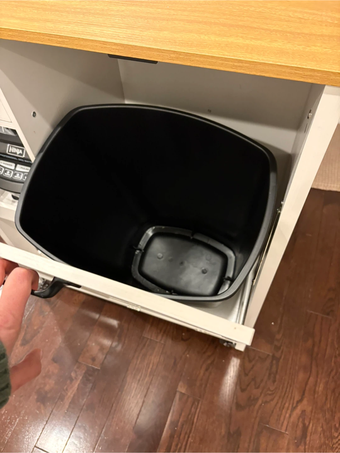 Kitchen Island Cart with Trash Can and Storage - photo 2