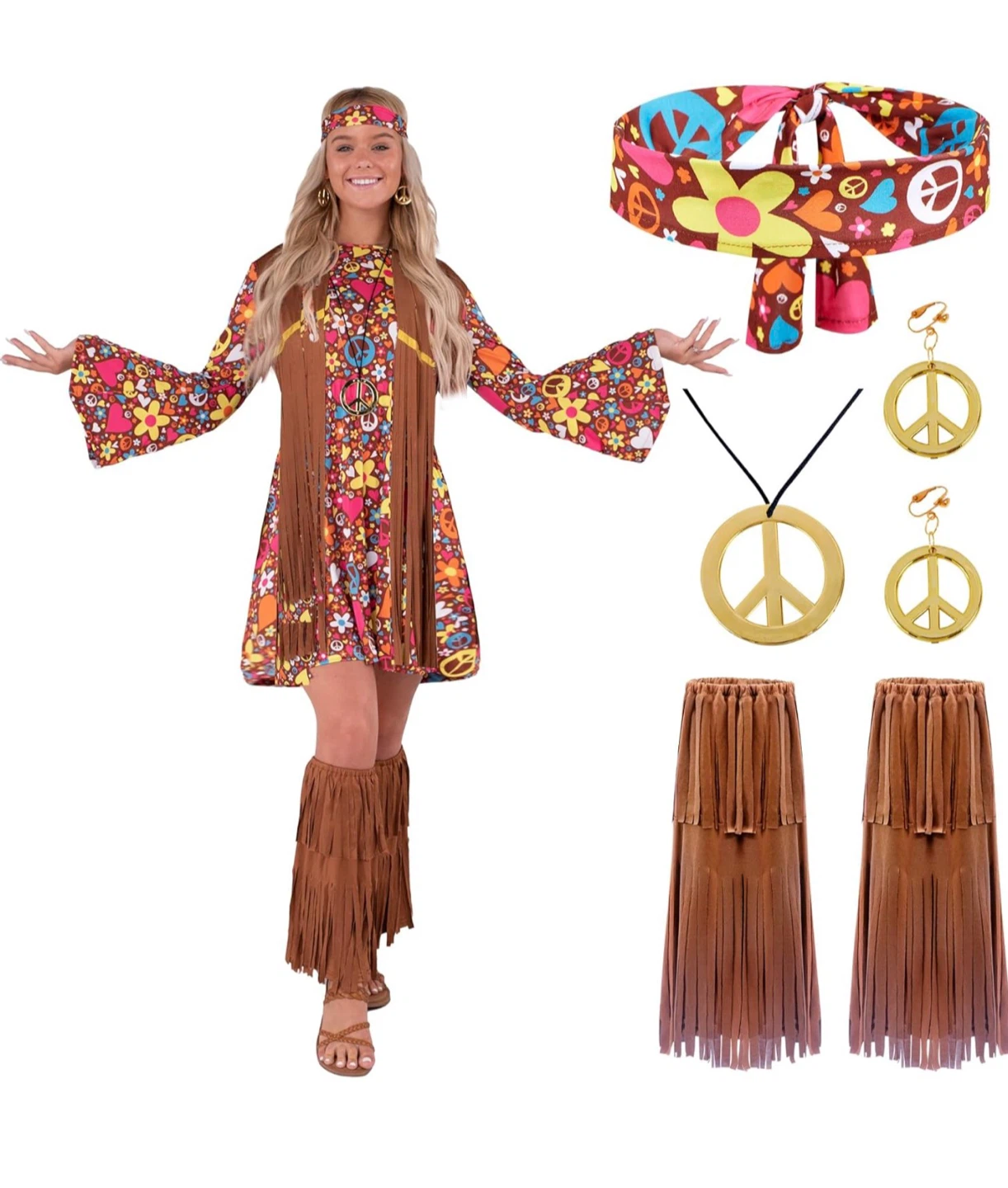 Spooktacular Creations Hippie Costume - New - XL