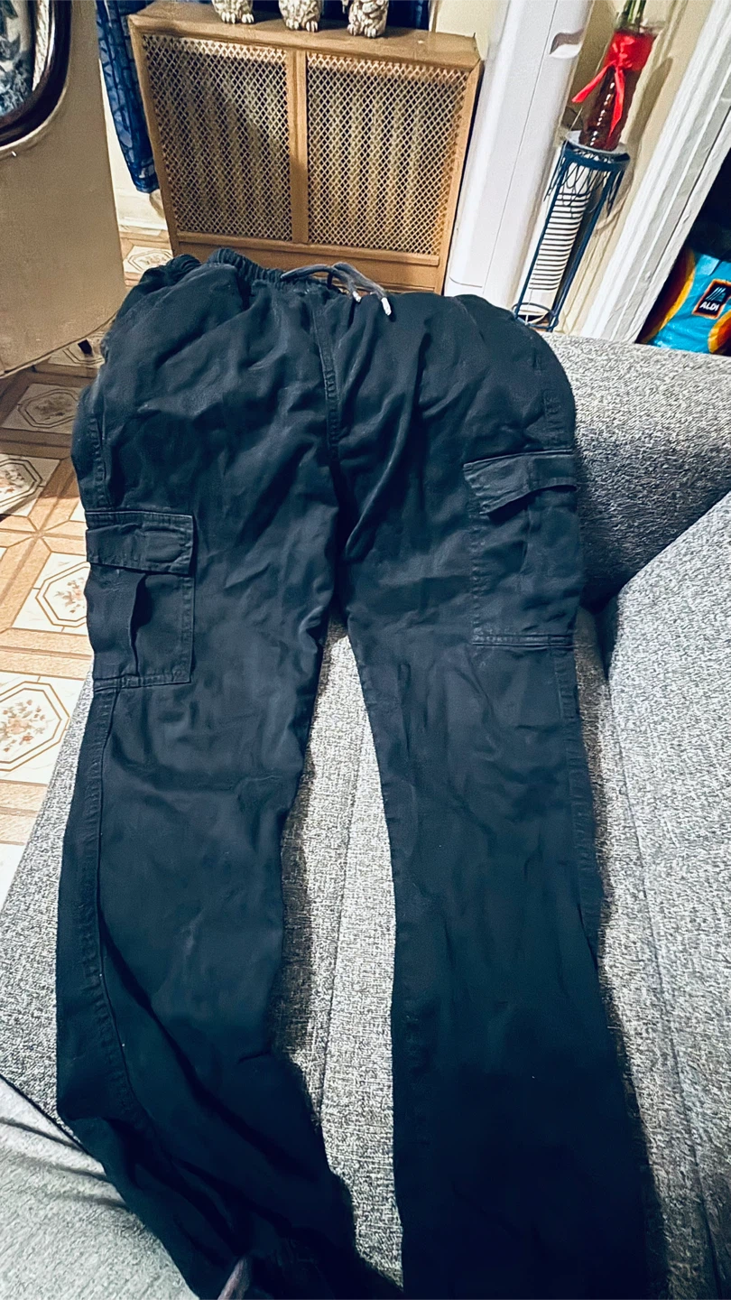Men's Black Cargo Pants - photo 2