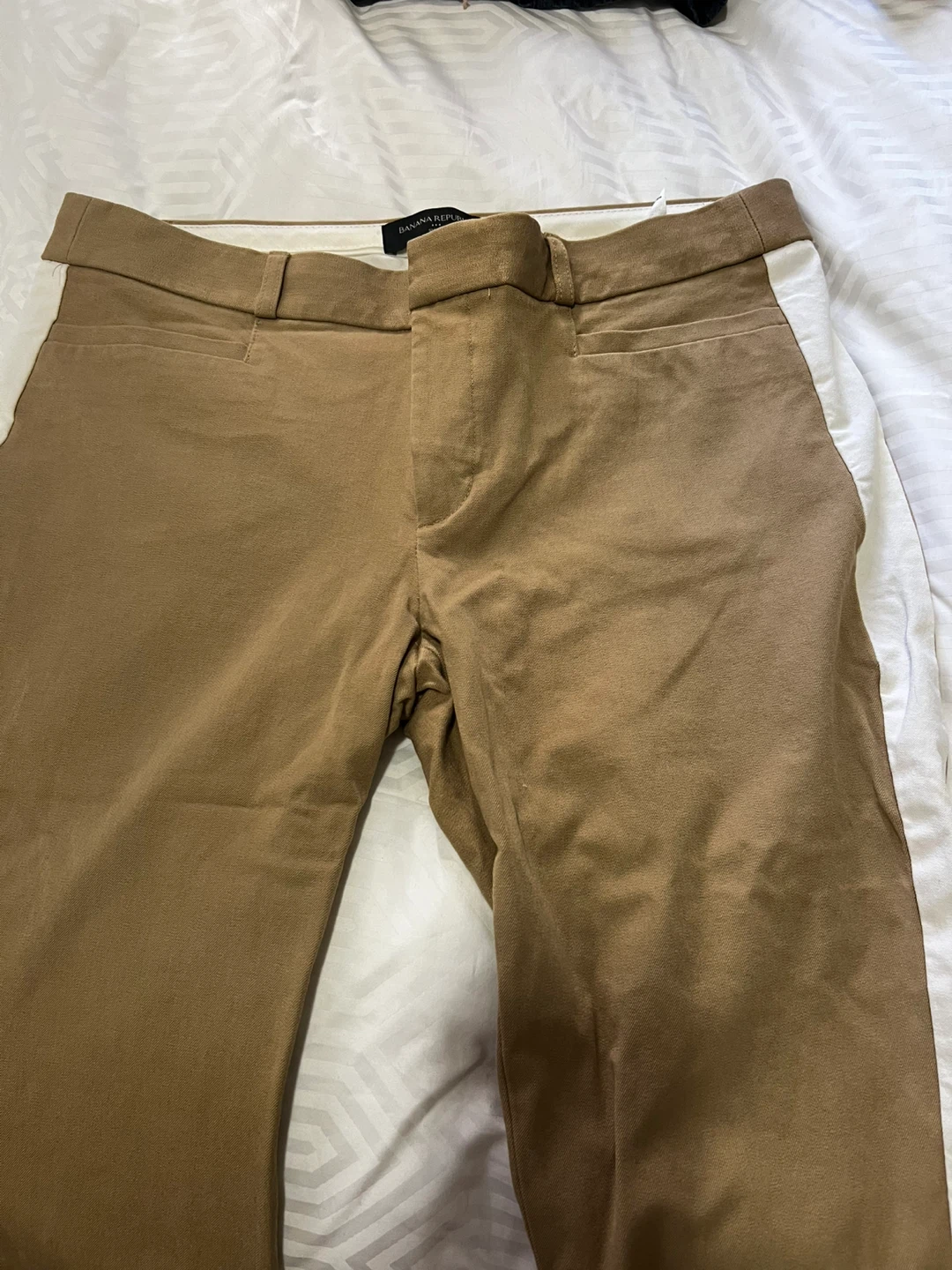 Banana Republic Khaki Pants with White Stripe - Size 8