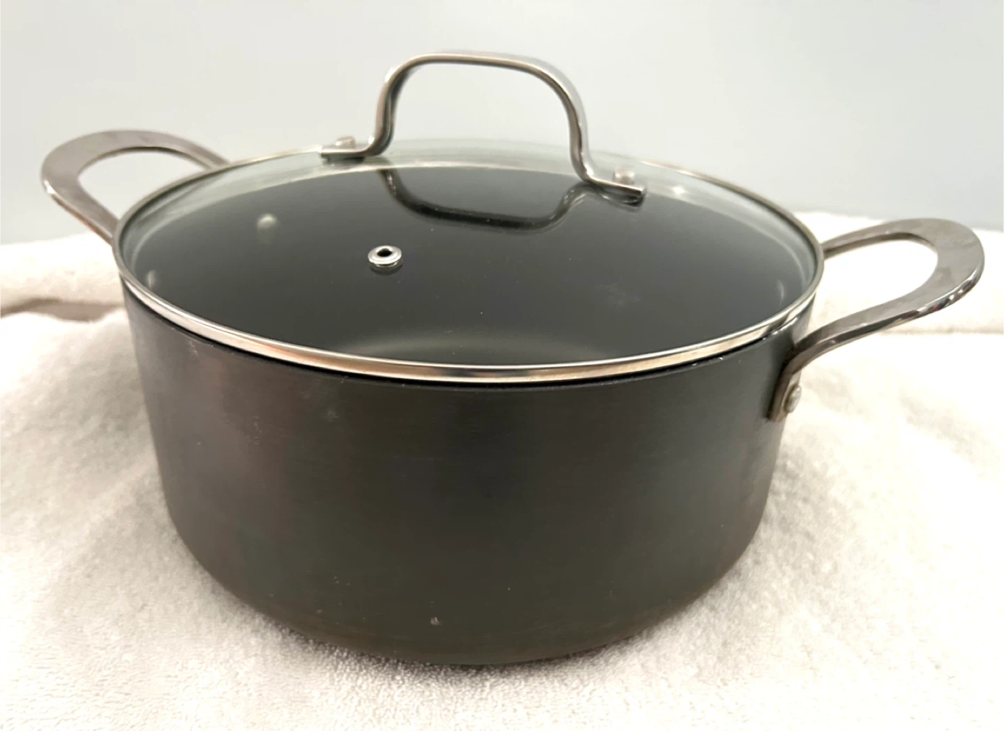 Swiss Hard Anodized 10-Inch Hard Anodized Nonstick Pot with Lid - photo 2