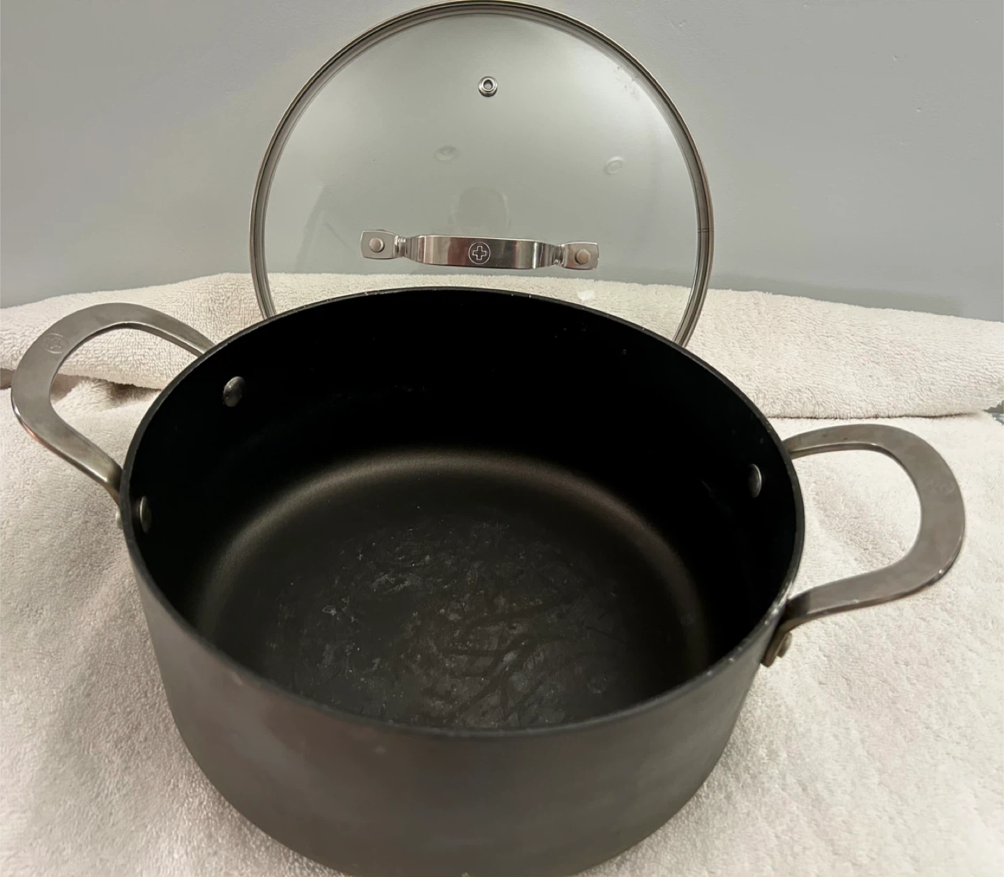 Swiss Hard Anodized 10-Inch Hard Anodized Nonstick Pot with Lid - photo 3