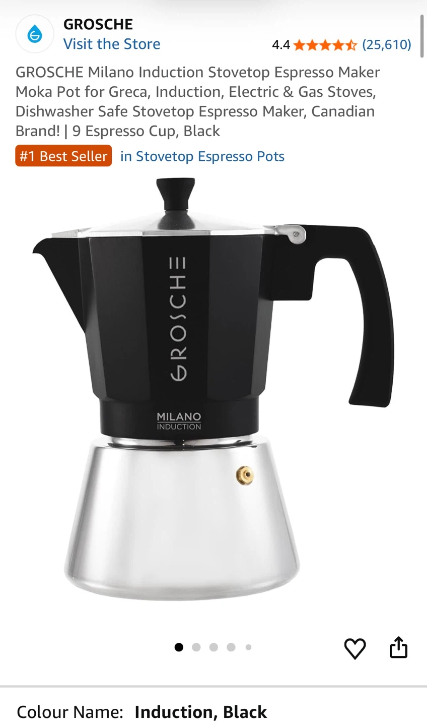 Grosche Milano Induction Moka Pot – 9-Cup Espresso Maker