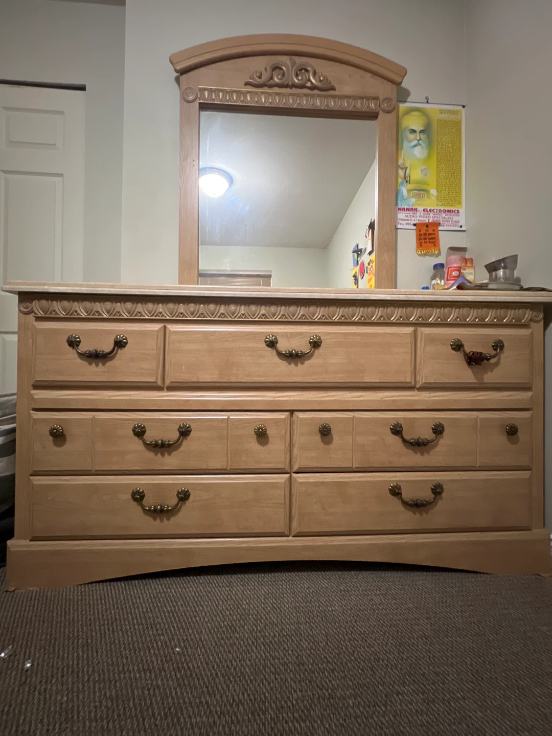 Wooden Dresser with Mirror ( Moving Sale ) - photo 4