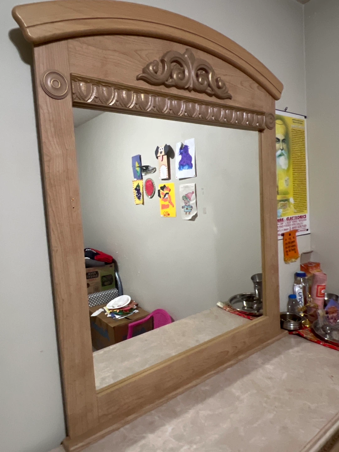 Wooden Dresser with Mirror ( Moving Sale ) - photo 3