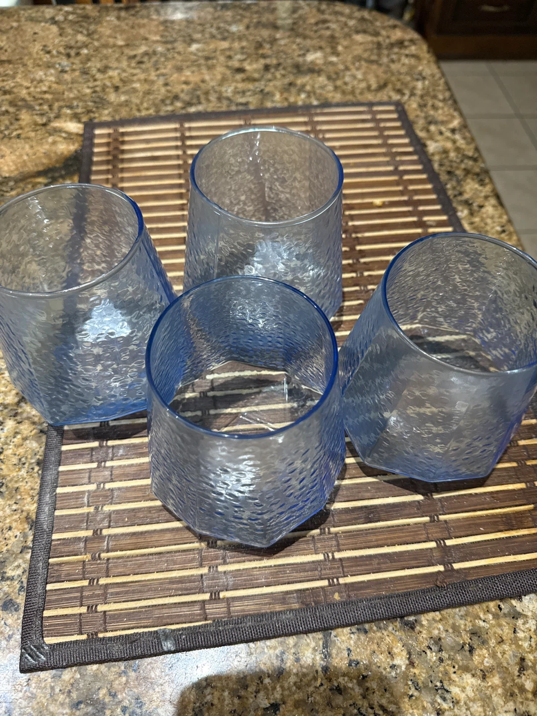 Blue Textured Glass Tumblers - Set of 4 - photo 2
