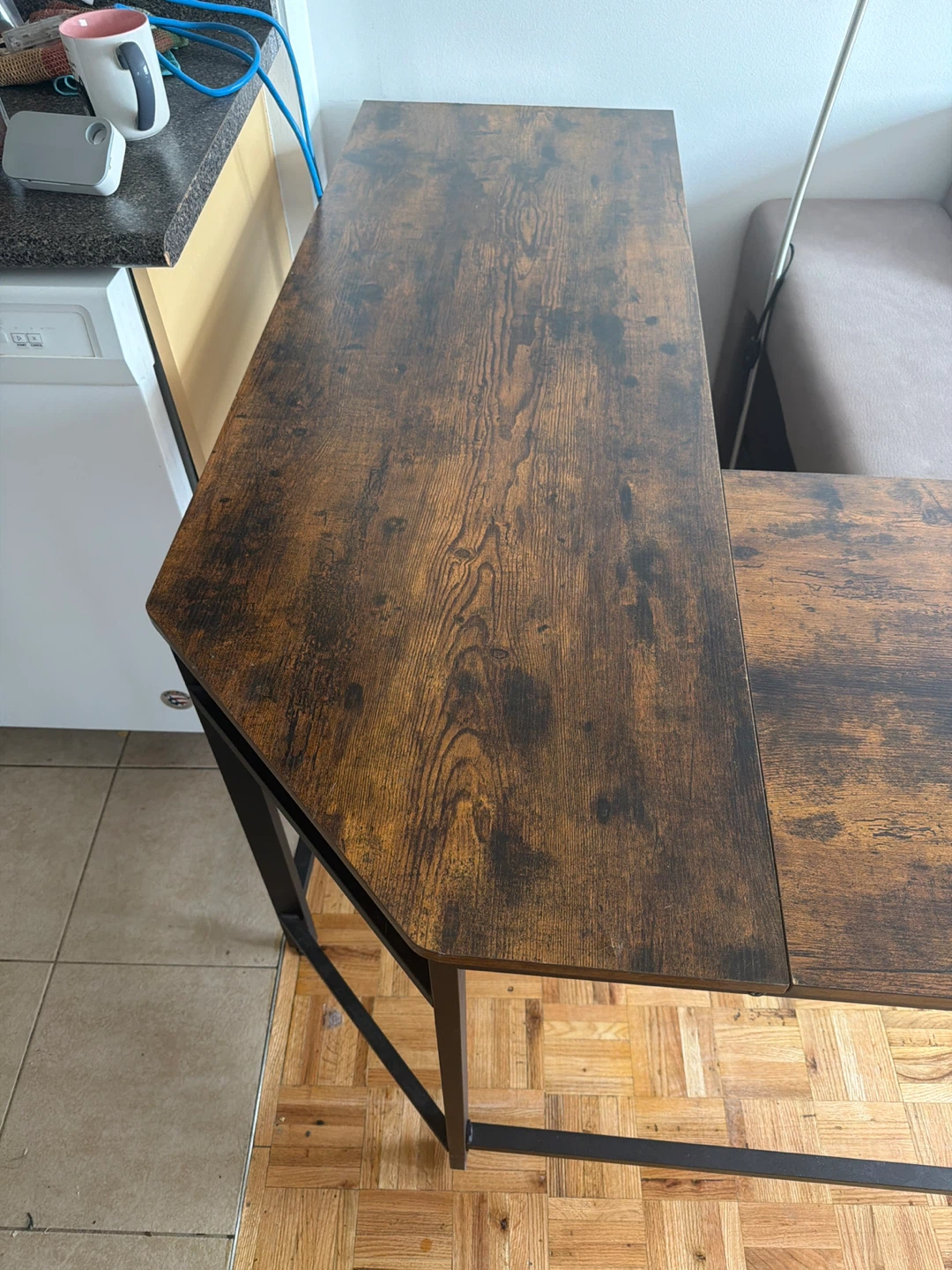 Rustic Wood Corner Desk - photo 2