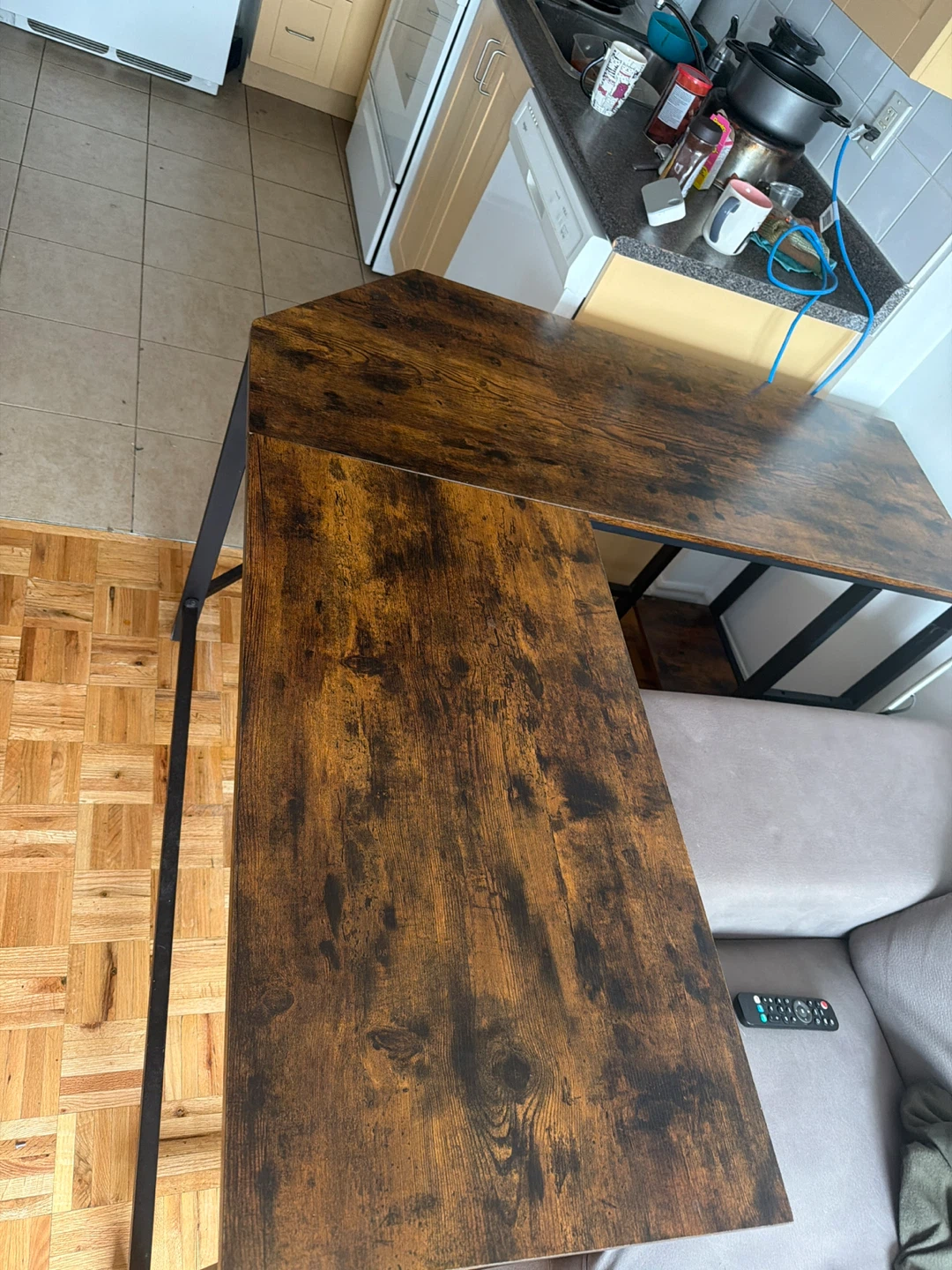 Rustic Wood Corner Desk
