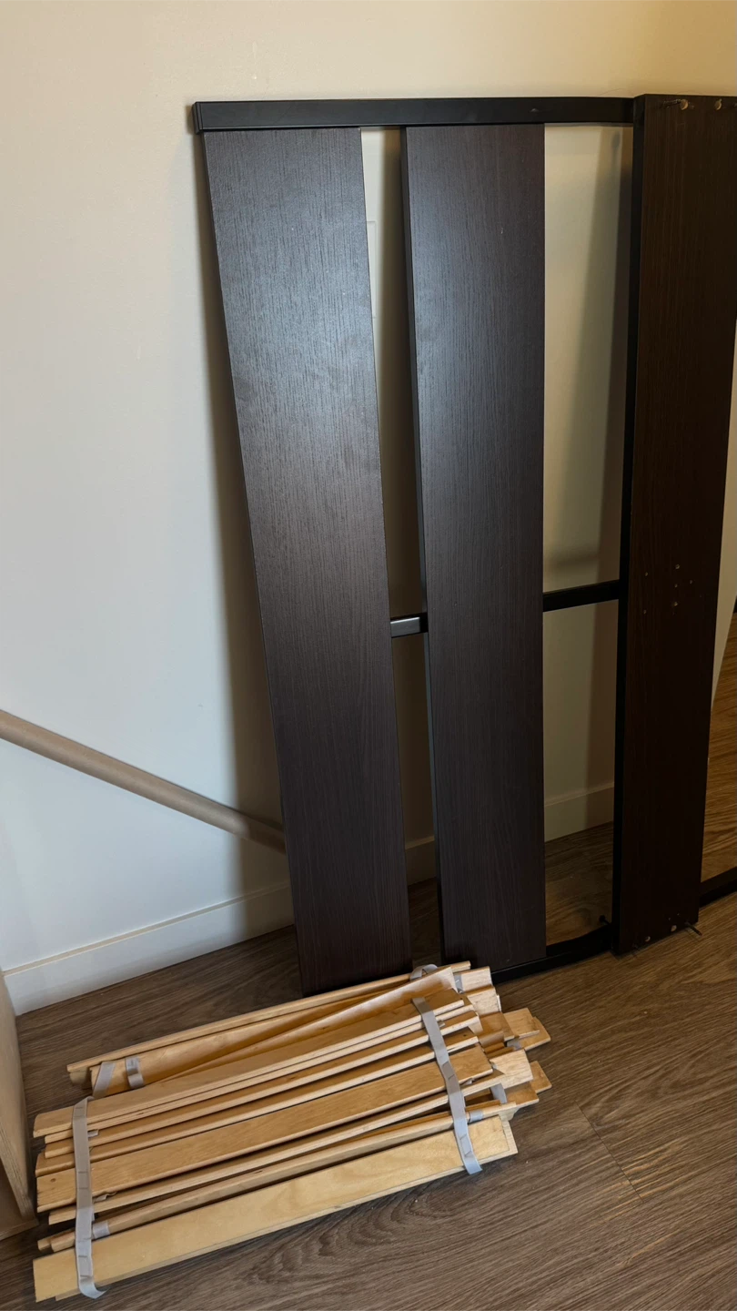 Dark Wood Bed Frame with Slats