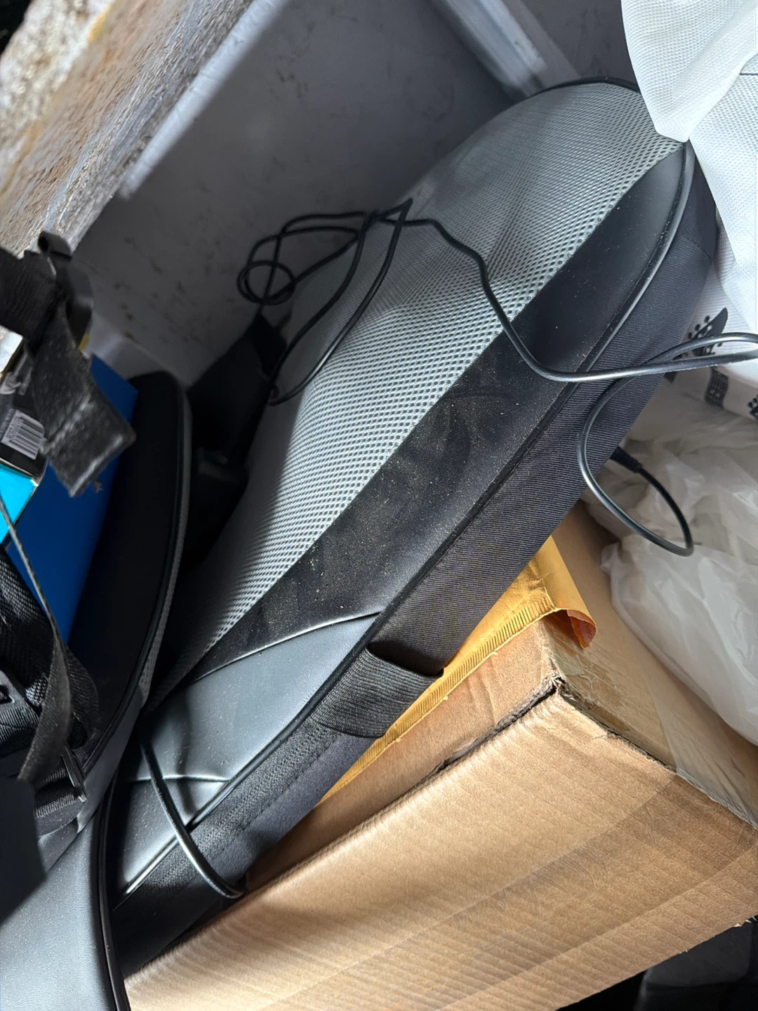 Grey and black back massager