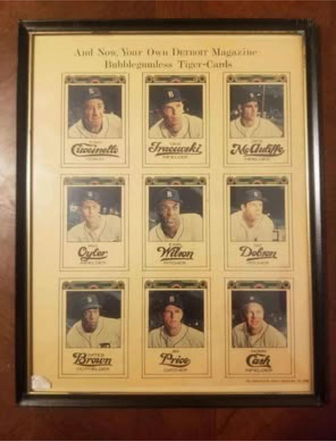 Original 1968 Detroit Tigers Bubblegumless Cards Uncut