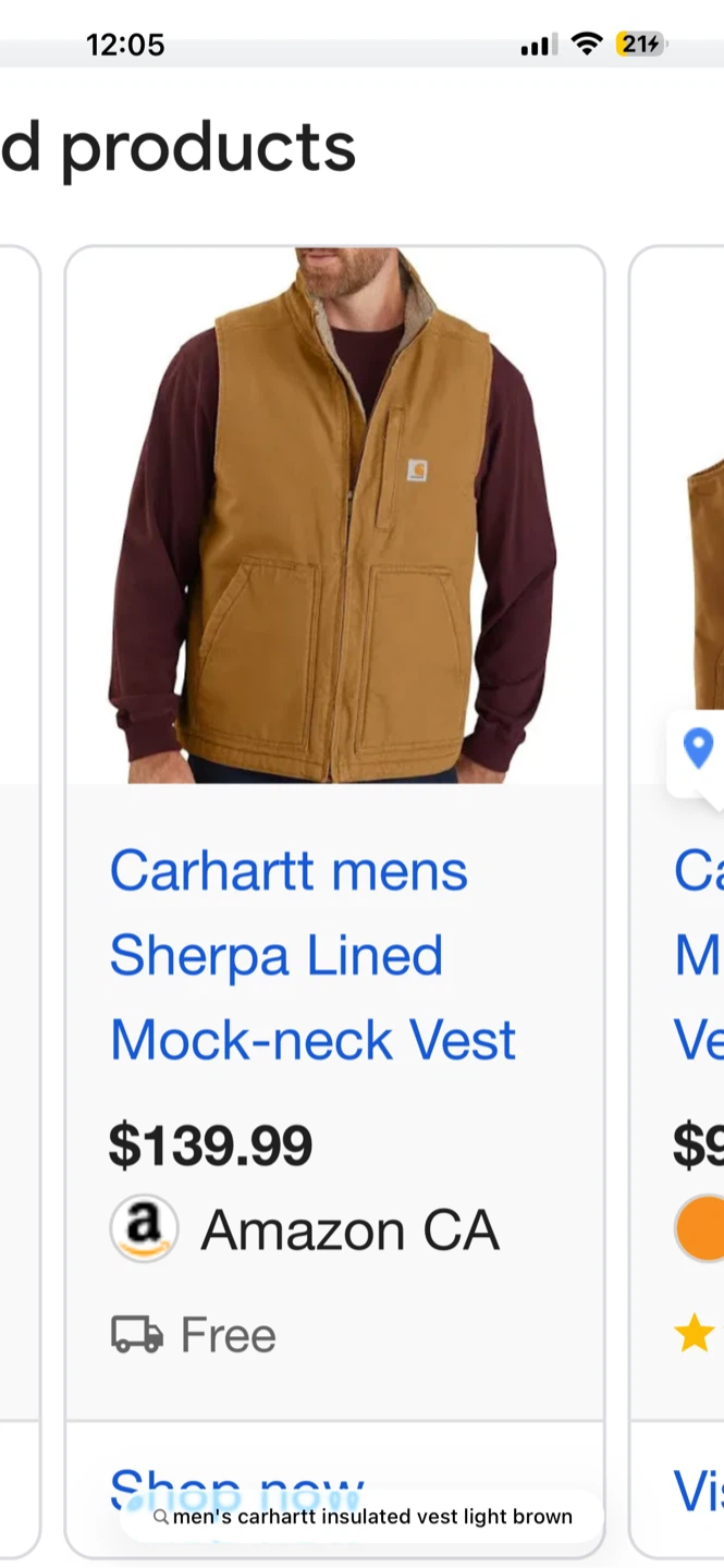 Carhartt Men's Sherpa Lined Mock-neck Vest