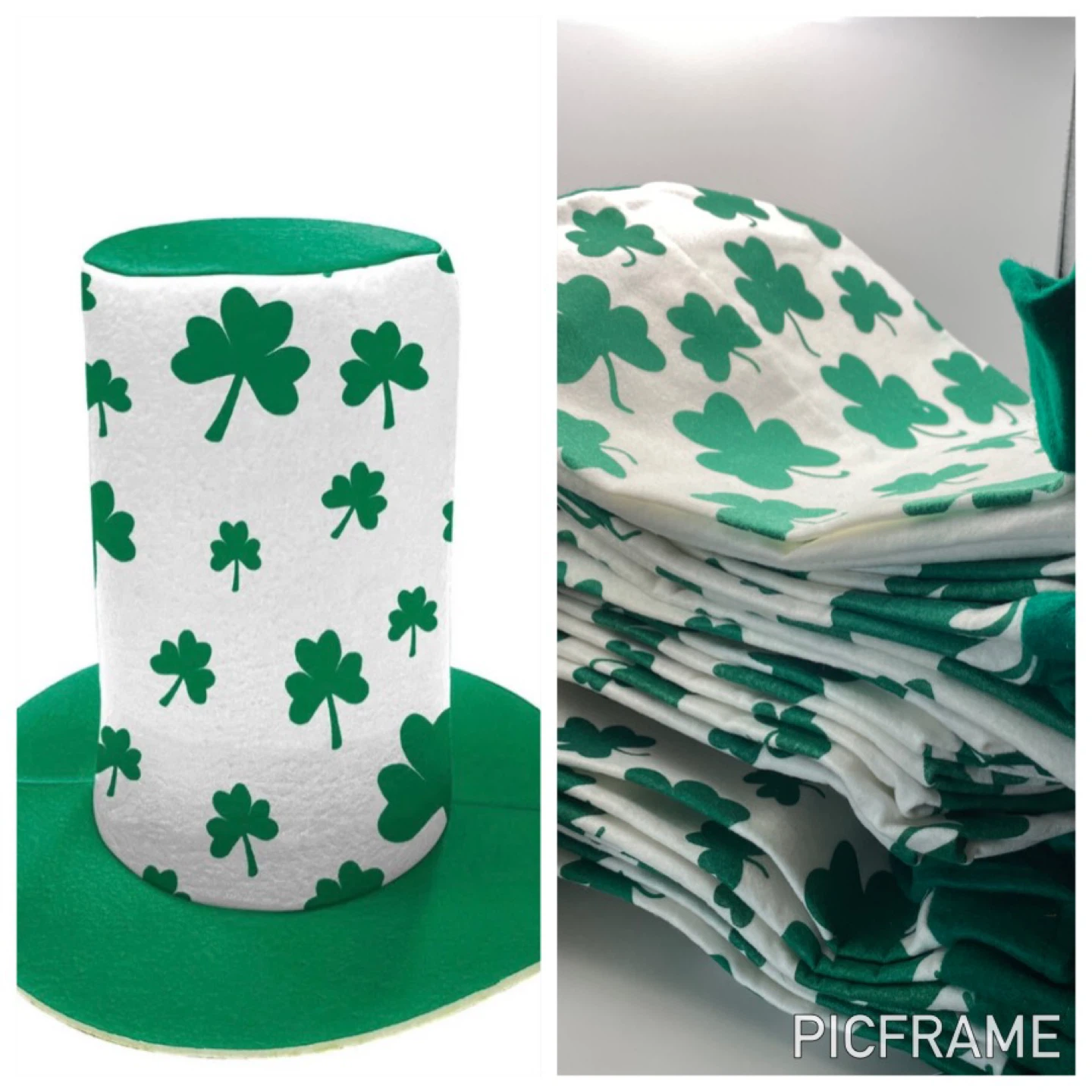 St. Patrick's Day Shamrock Top Hats and Cloth Napkins Bundle