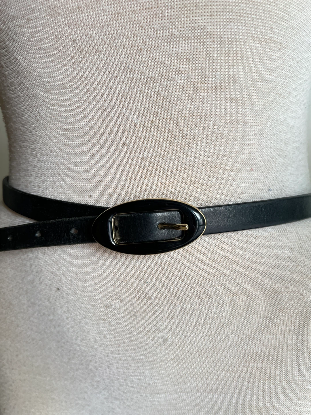 Black Banana Republic Belt with Gold Oval Buckle - photo 3