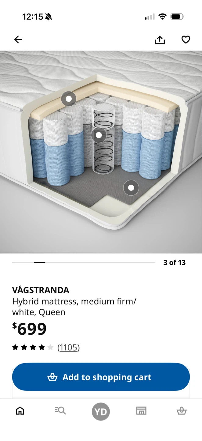 IKEA VÄGSTRANDA Queen Hybrid Mattress - Medium Firm White - photo 5