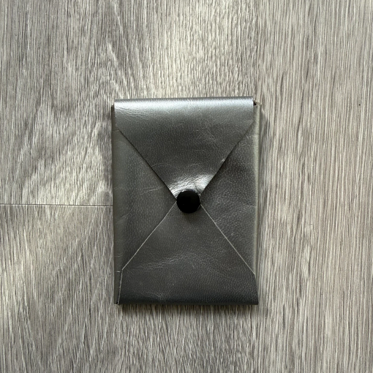 Grey Leather Envelope Card Holder - photo 3