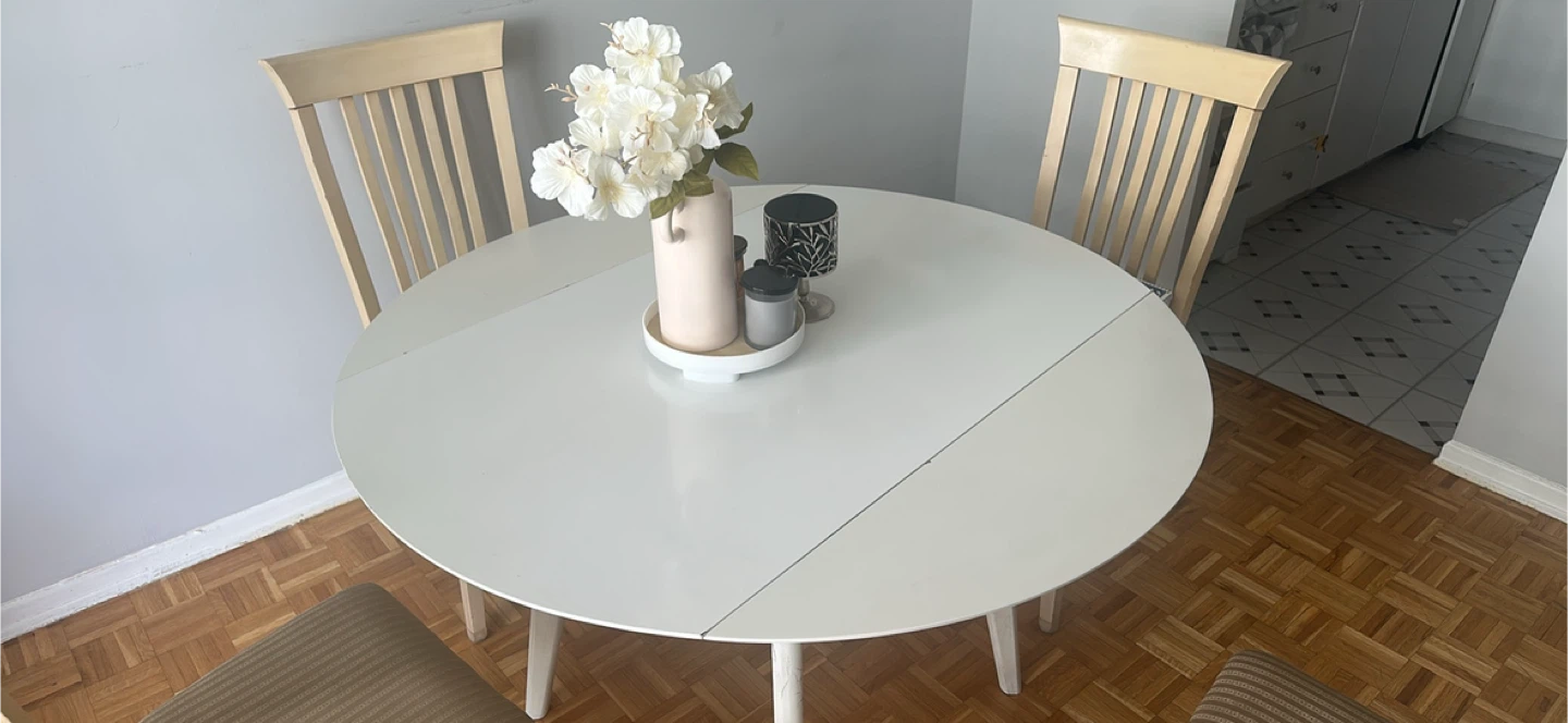 White Wooden Dining Table - photo 2