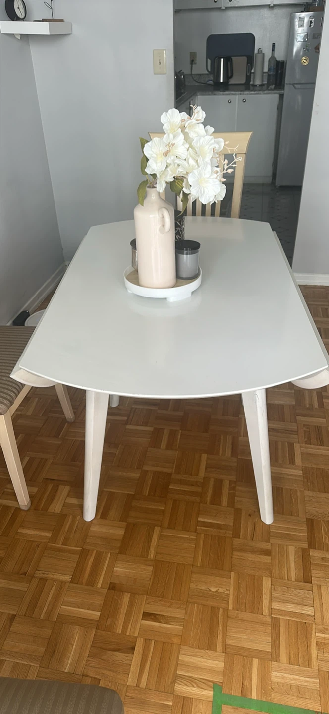 White Wooden Dining Table - photo 3