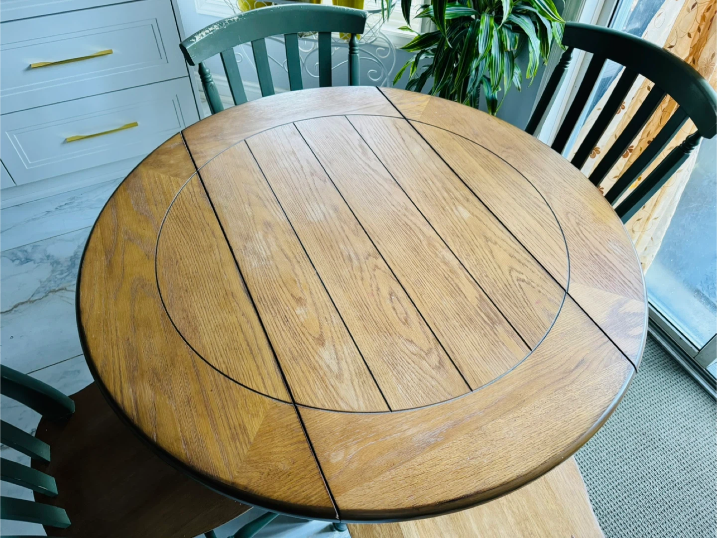 Round Drop Leaf Dining Table and Chairs - photo 2