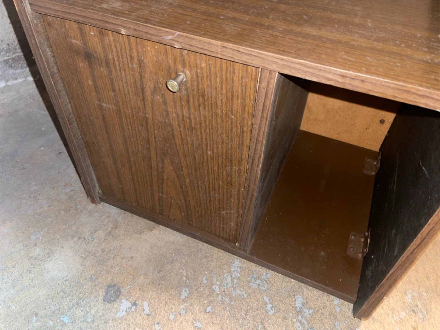 Vintage Wood Cabinet with Door and Shelving - photo 4