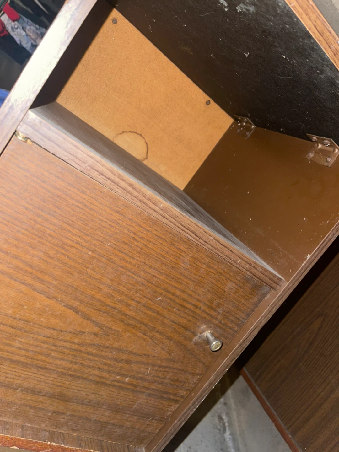 Vintage Wood Cabinet with Door and Shelving - photo 2