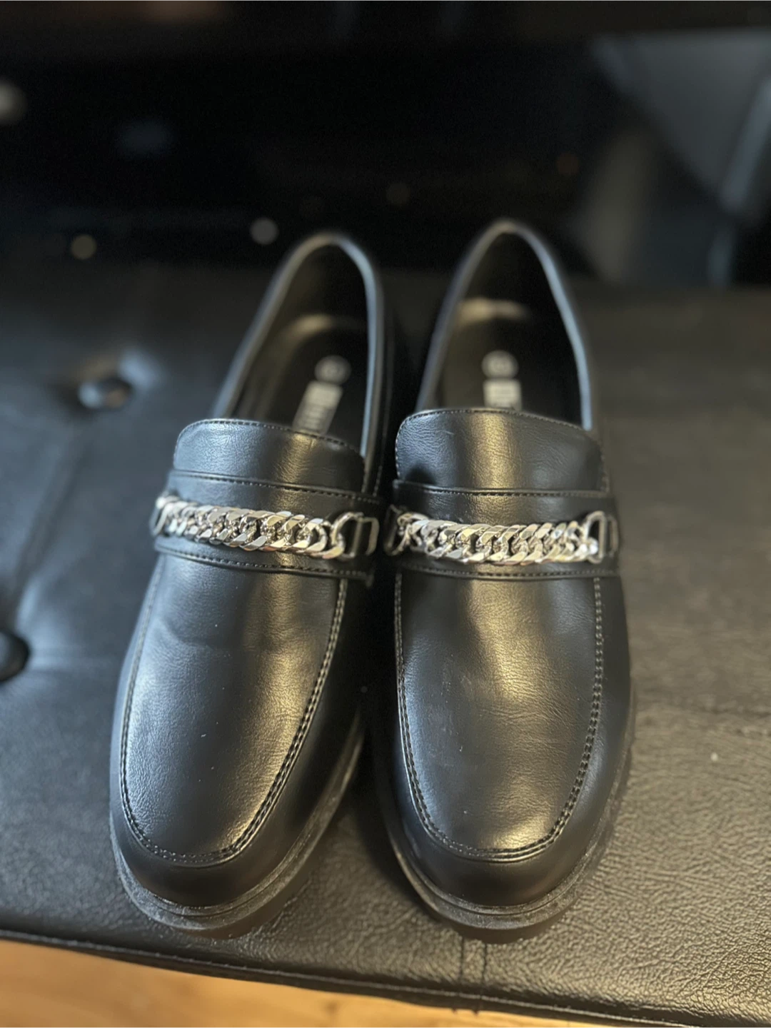 Black Loafers Size 8.5 with Chain Detail - photo 4