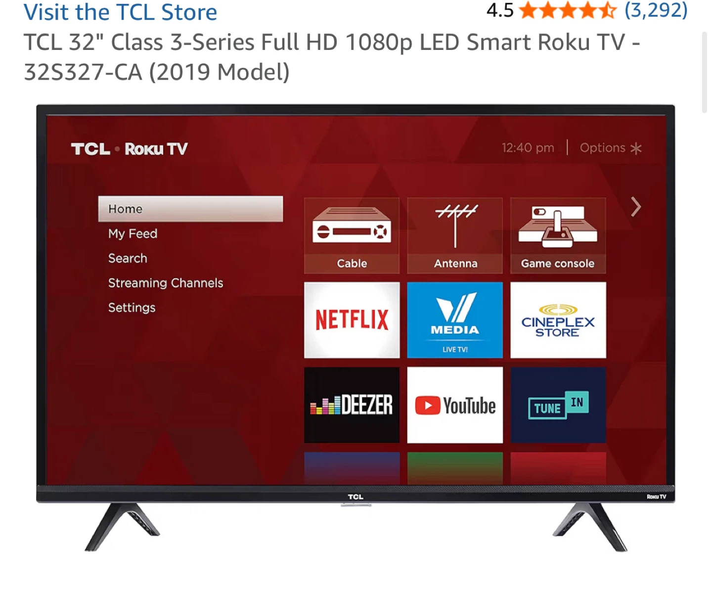 TCL 32" 3-Series Roku Smart TV - photo 3
