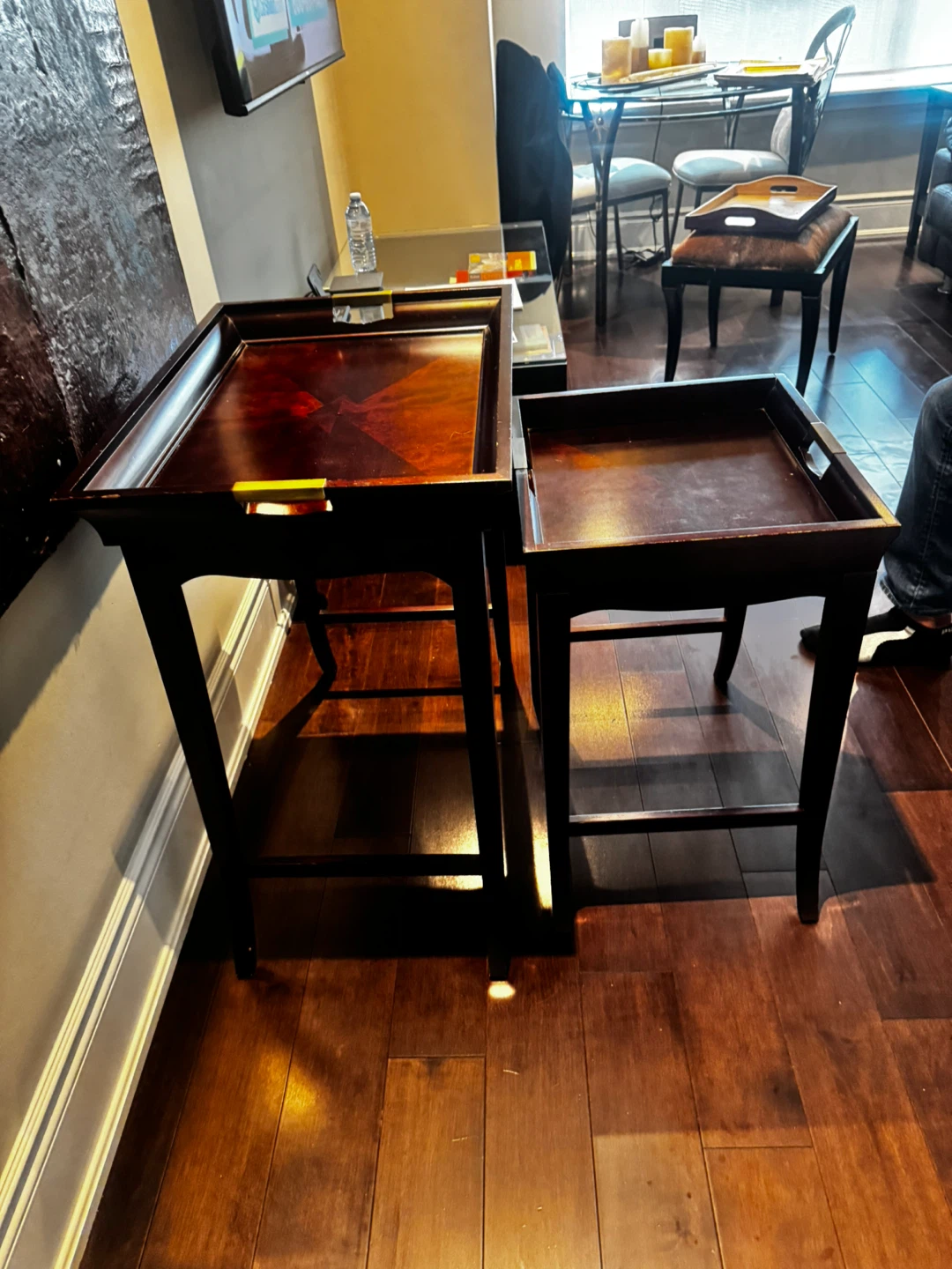 Wooden Serving Tray Tables - photo 3