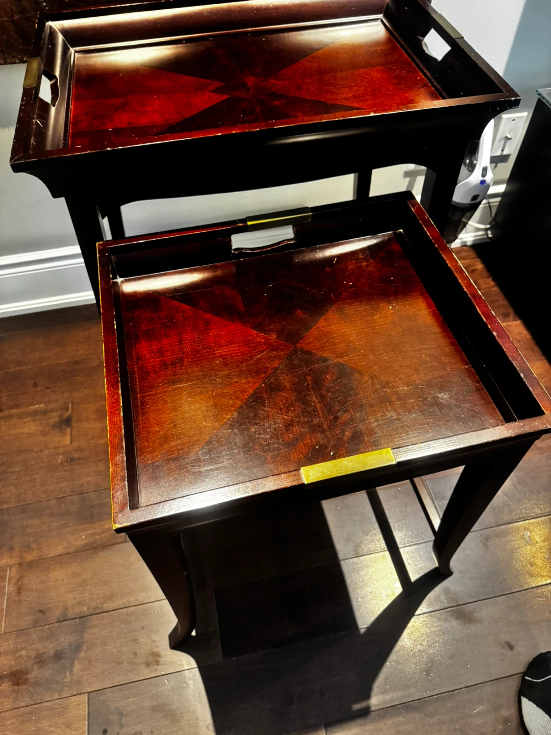 Wooden Serving Tray Tables - photo 2