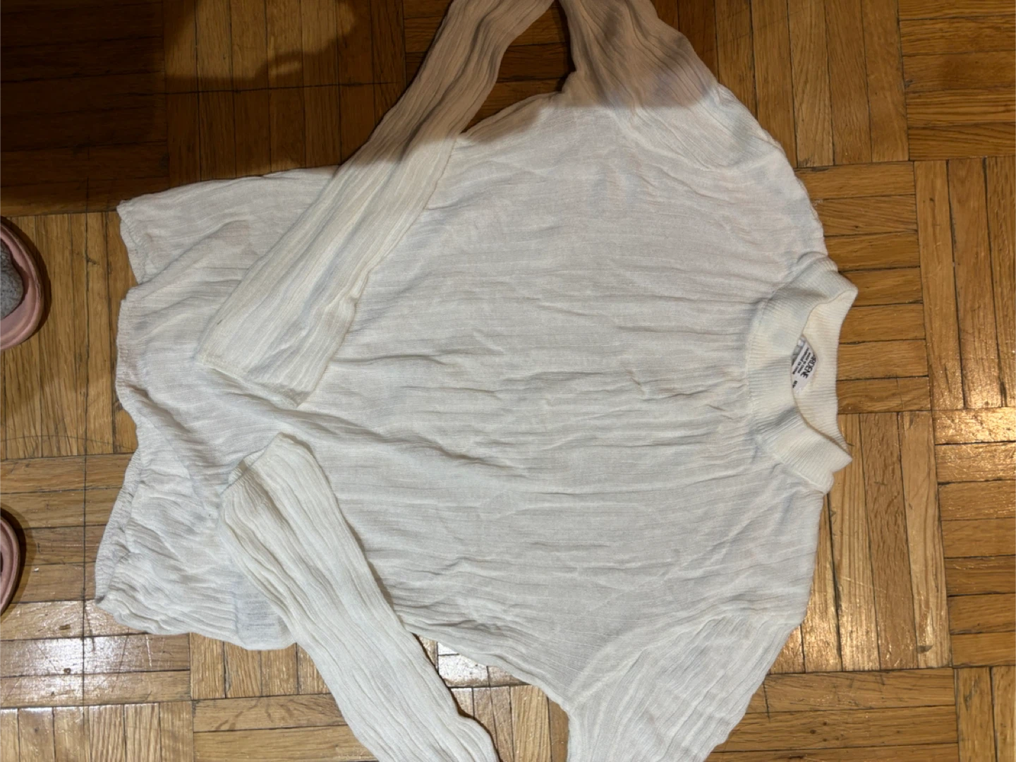 Ardene White Textured Long Sleeve Top - photo 2