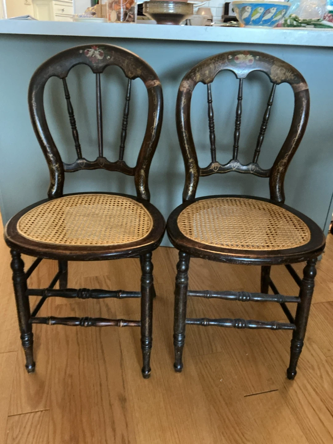 Vintage Cane Seat Chairs (Set of 2)
