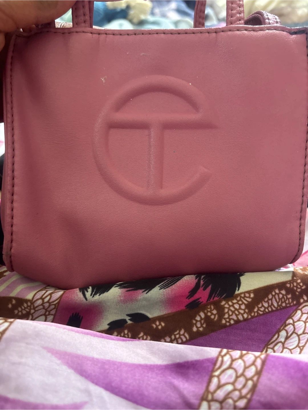 Telfar Small Pink Leather Bag