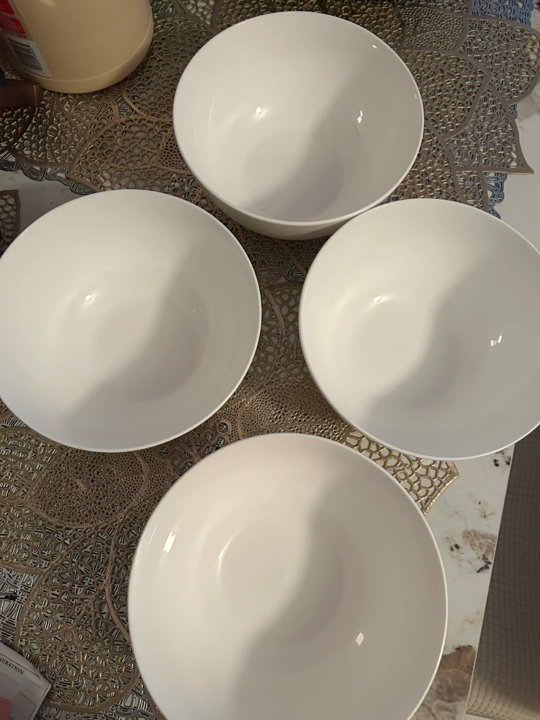Set of 4 White Red Vanilla Serving Bowls - photo 2