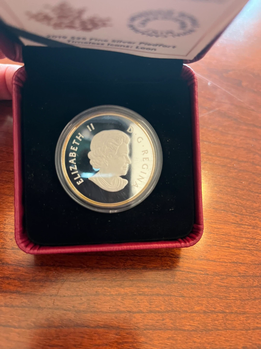 1 oz. Pure Silver Gold Plated Piedfort Loon Coin - photo 3