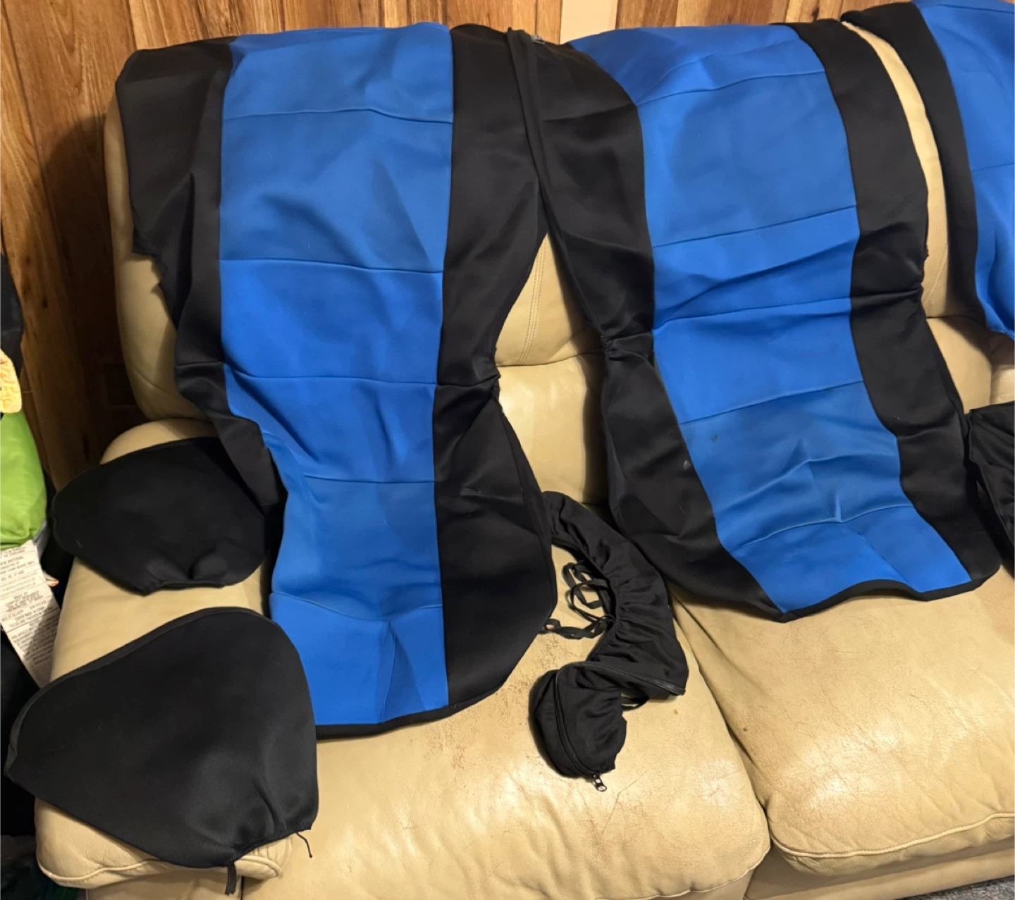 Blue and Black Car Seat Covers Set, $25 - photo 2