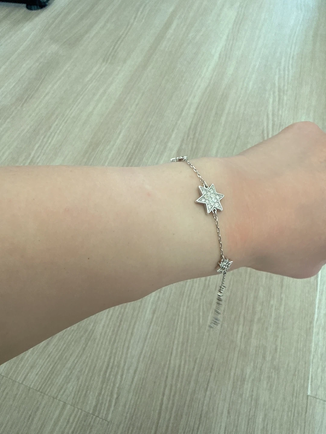 Swarovski Silver Tone Star Charm Bracelet