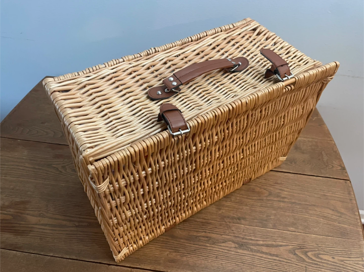 Wicker Picnic Basket Set with Insulated Cooler - photo 4