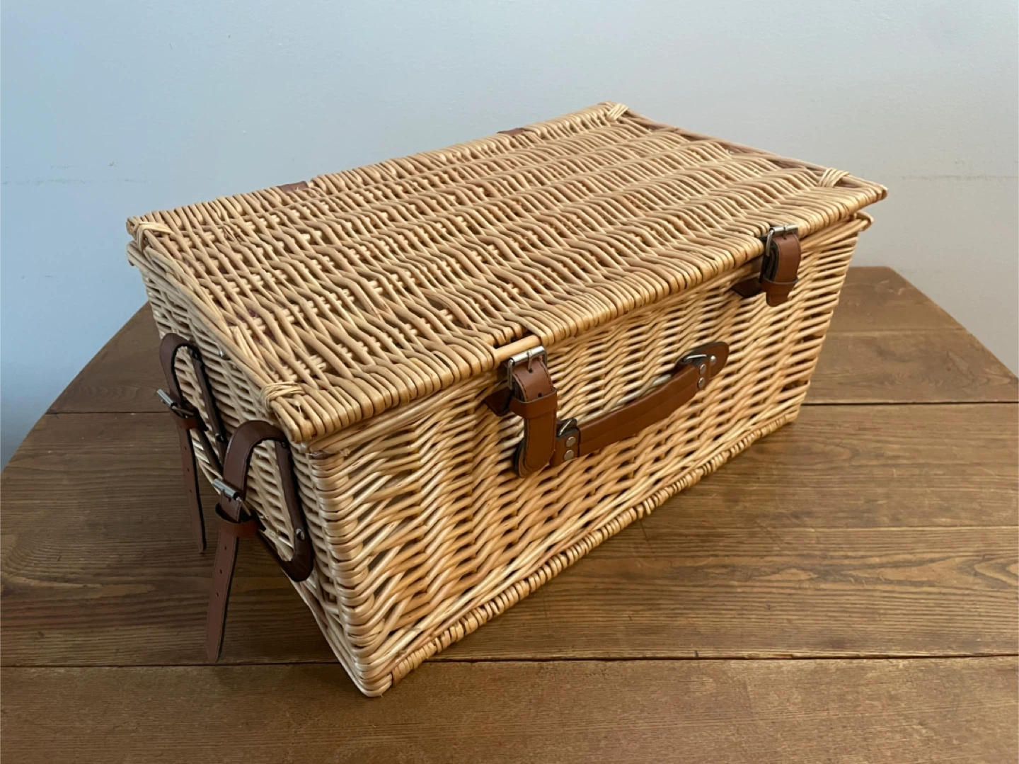 Wicker Picnic Basket Set with Insulated Cooler - photo 2