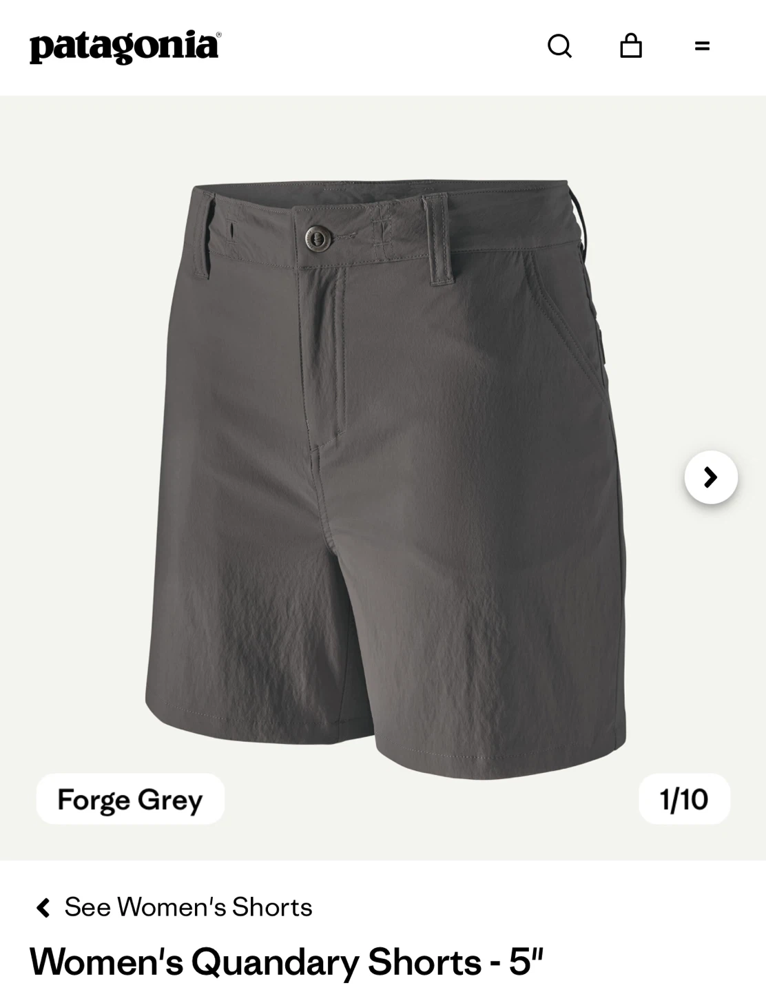 Patagonia Women's Quandary Shorts 5" - Size 12