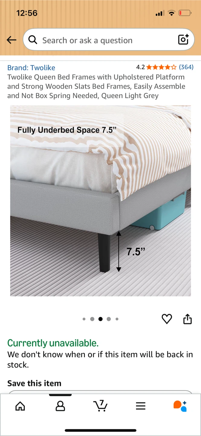 Twolike Queen Bed Frame Grey - photo 3