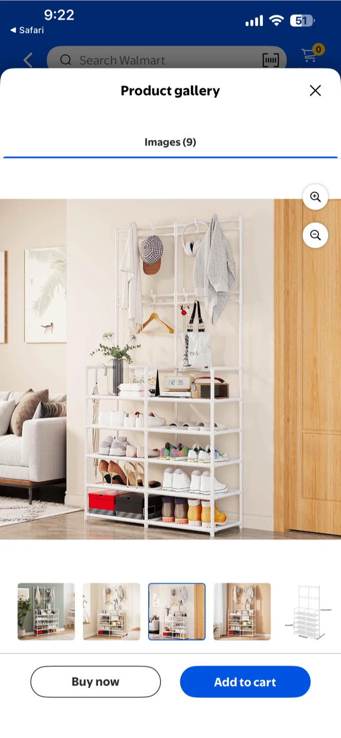 5-Tier Shoe Rack with Hanging Rail - photo 2