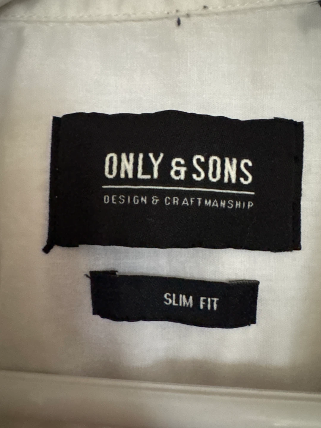 ONLY & SONS White Slim Fit Print Button-Up Shirt Men's Medium - photo 2