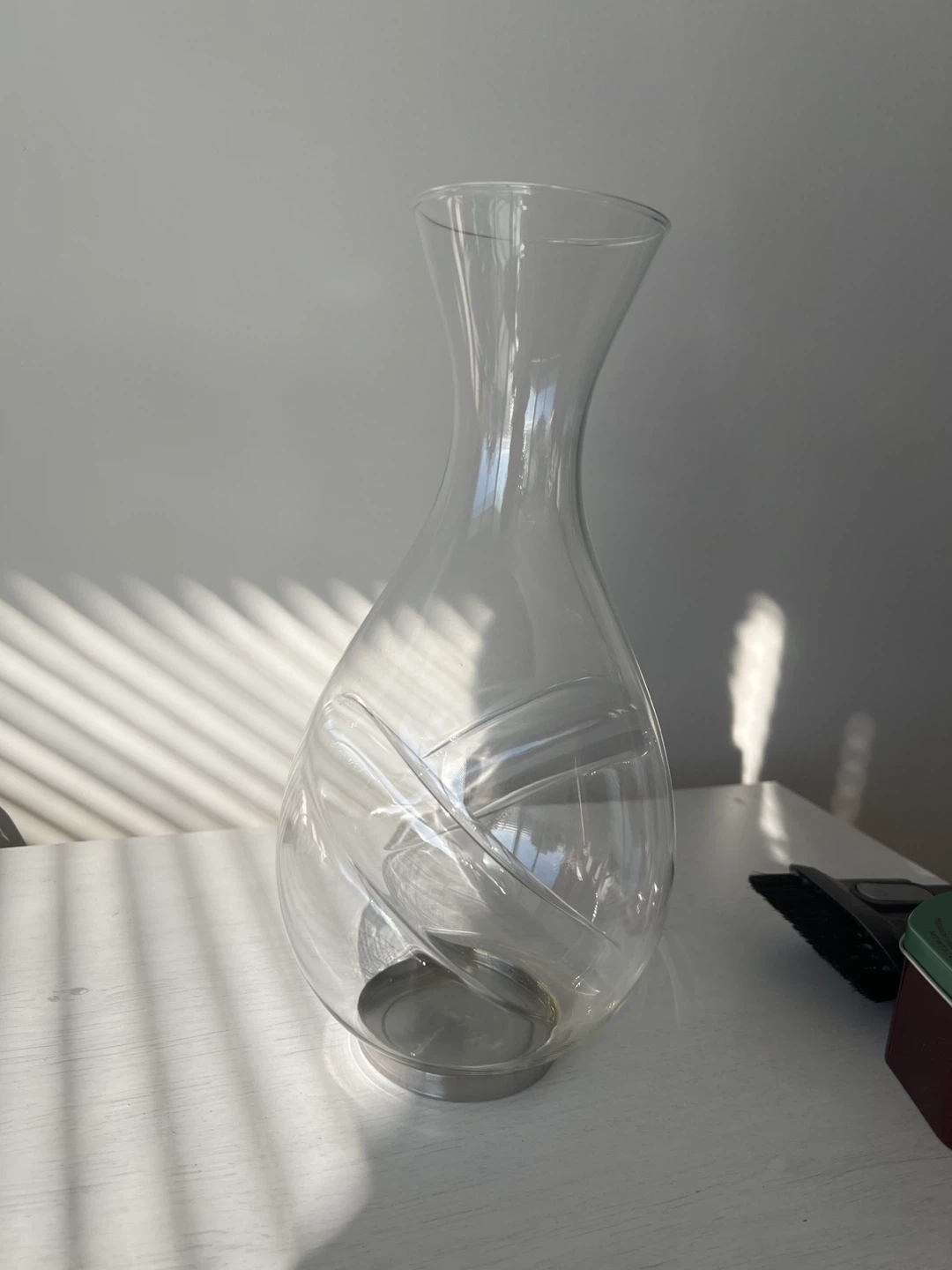 Clear Glass decanter with Silver Base